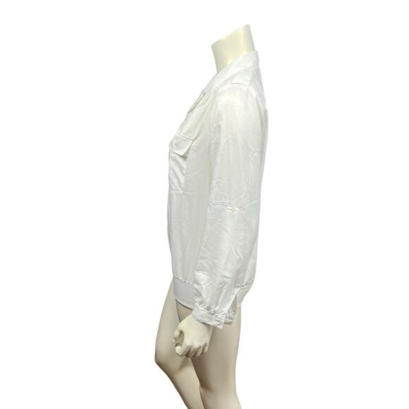 Sheridan Square 80s White Casual Blouse - Size 8, Good Condition - Picture 2 of 10